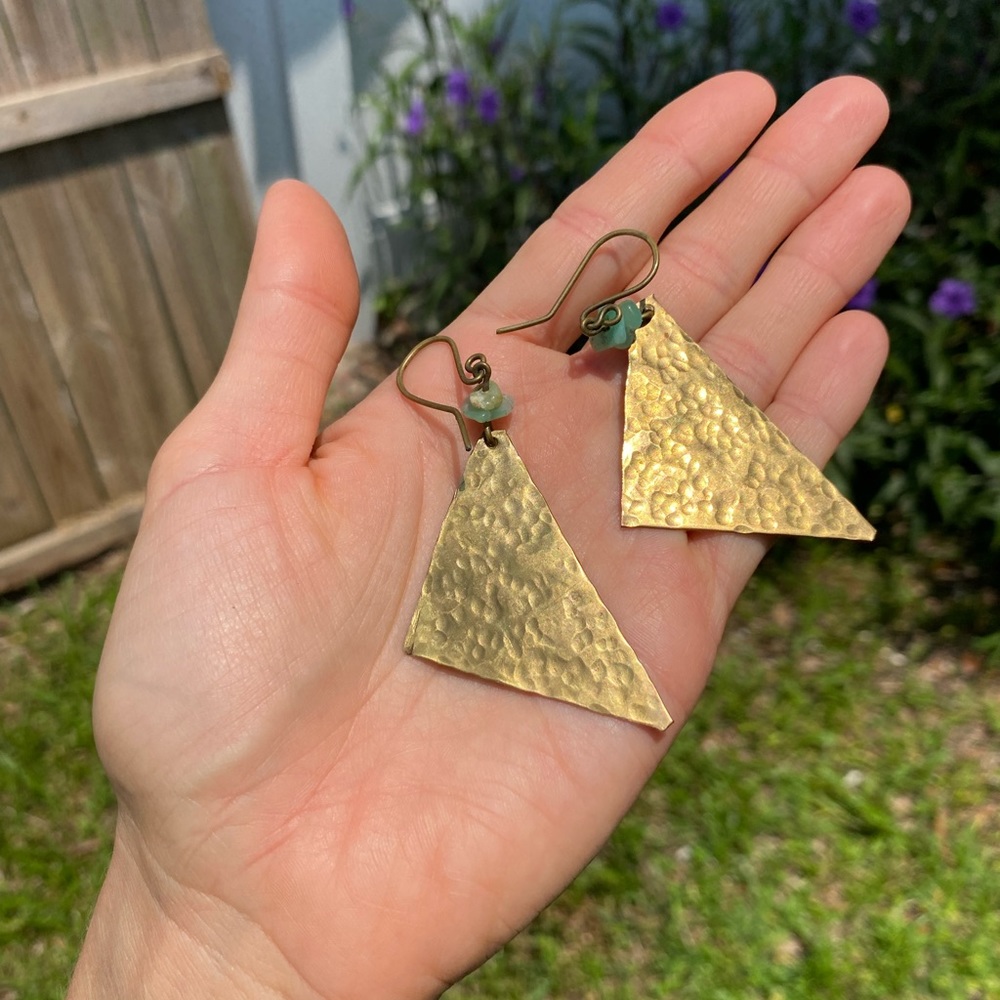 ✨ Handmade Bronze Crystal Earrings ✨